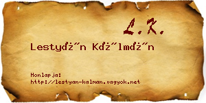 Lestyán Kálmán névjegykártya
