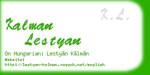 kalman lestyan business card